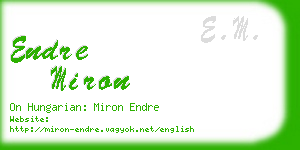 endre miron business card